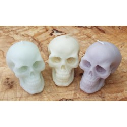 Skull Shaped Candle set of 3 off White 05